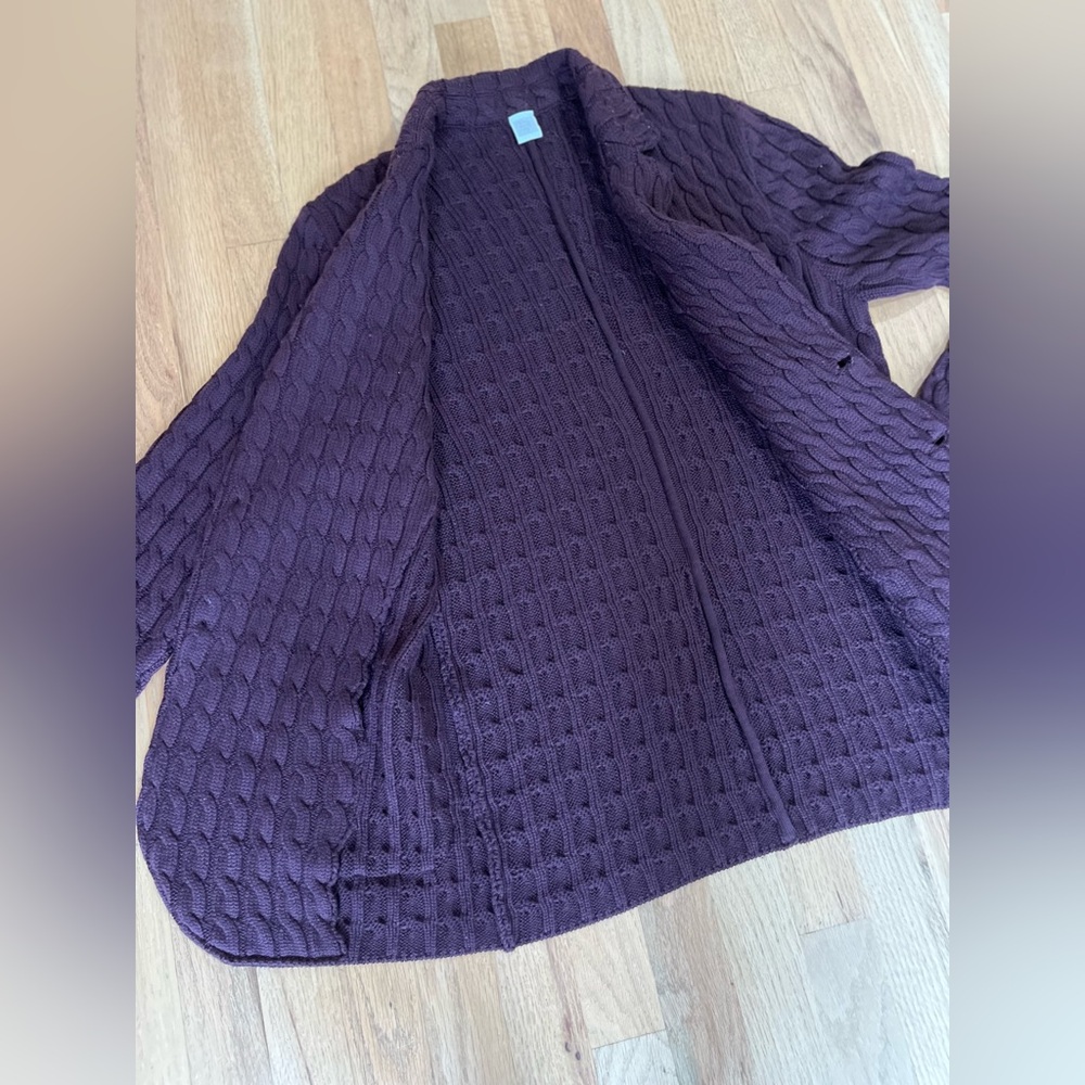 Eleventy Cable Knit Cardigan Sweater/Blazer Made in Italy Burgundy - Picture 8 of 11
